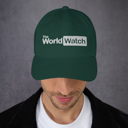 TheWorldWatch White Logo Baseball Cap